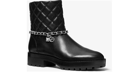 michael kors elsa quilted leather boot|Elsa Quilted Leather Chain Boot .